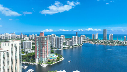 Miami Aventura, Sunny Isles and Miami Beach aerial view