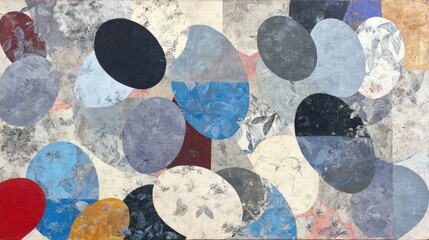 Ellipse Fragments Mixed Media Artwork