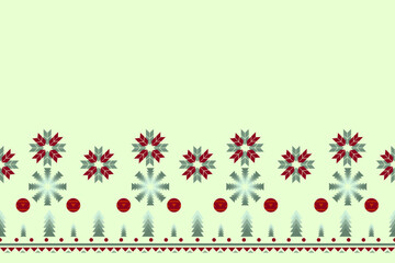 Christmas celebrate seasons fabric decoration, Geometric winter element graphic design for embroidery, ornament, texture, printing, border decor, paper, fabric, carpet, curtain, ceramic, fashion