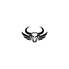 Winged bull head silhouette