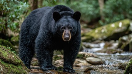 North Carolina Bear. Black Bear Wildlife, Large and Strong Animal in the Wild