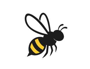Simple Stylized Side View Logo Bee Vector Illustration Honey Mascot 

