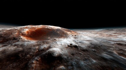 The haunting beauty of a lunar landscape illustrated with craters and shadows emphasizes the mystery and vastness of space in an alluring visual display.