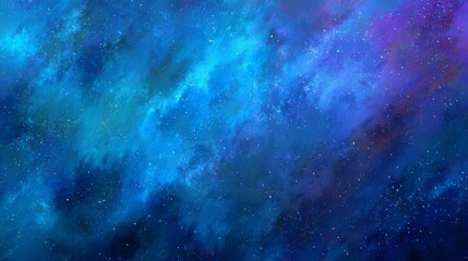 Naklejka premium Richly textured abstract cosmic background in blue and purple nebula hues.
