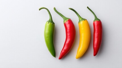 Colorful Bell Peppers on White