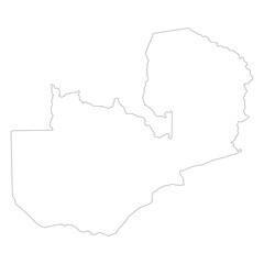 Zambia map. Map of Zambia in white color