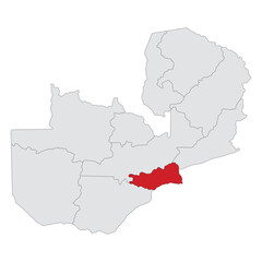 Obraz premium Zambia map with Lusaka city. Map of Zambia with capital city Lusaka.