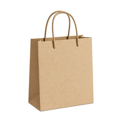 Png recycled paper kraft shopping bag cardboard handbag on white background