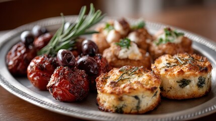 An exquisite platter features a gourmet dish adorned with vibrant ingredients, showcasing culinary artistry and the delightful flavors of fine dining in an elegant setting.