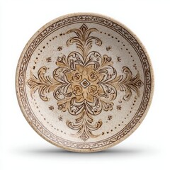 Fototapeta premium _A_fiber_bowl_with_bright_mandala_patterns_