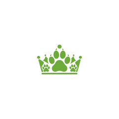 Green crown with paw prints