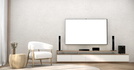 china cabinet wooden minimalist design muji style.3D rendering