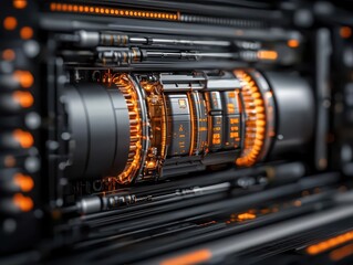 Explodedview diagram of a nuclear reactor core, showcasing fuel rods, control rods, and cooling channels
