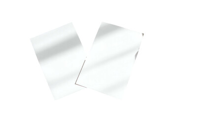 Two overlapping, rectangular cards with subtle light effects, set against a black backdrop