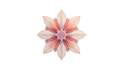 Fototapeta premium Pink and Cream Floral Mandala Pattern on Transparent Background for Artistic and Decorative Use