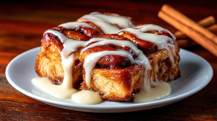 Soft, warm cinnamon rolls are topped with a generous drizzle of icing, creating the perfect cozy dessert that delights all who are lucky enough to enjoy them.