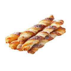 Golden pastry twists sprinkled with sugar, perfect for a sweet treat or a delightful dessert, ideal for bakery promotions and food blogs, delicious