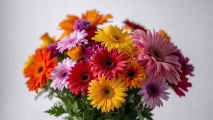 Vibrant Flower Bouquet Displaying Bright Cheerful Colors