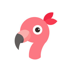 flamingo head icon clipart vector on transparent background