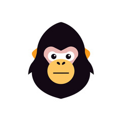 gorilla head icon clipart vector on transparent background