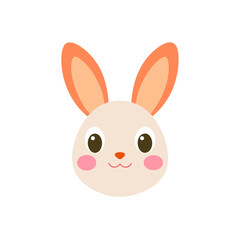 rabbit head icon clipart vector on transparent background