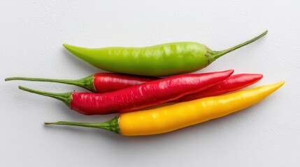 Mixed Chili Peppers Green Red Yellow