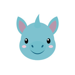 rhino head icon clipart vector on transparent background