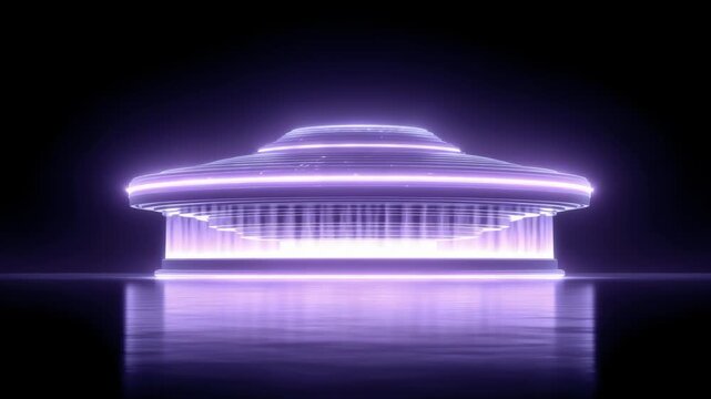 Futuristic Purple UFO Floating Display