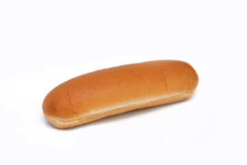 Hot dog bun isolated on white background.
