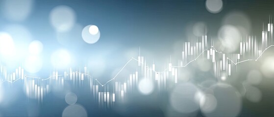 Visual representation of stock market trends with fluctuating graphs and soft background lights showcasing financial analysis