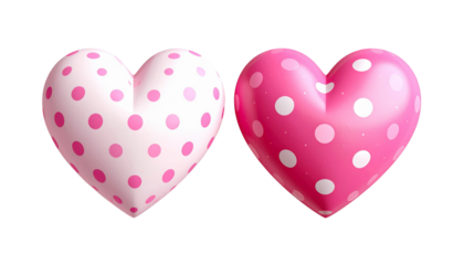Two decorative heart pattern variations isolated on transparent background