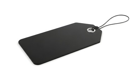 Fototapeta premium Black tag isolated on white background for product marketing and branding