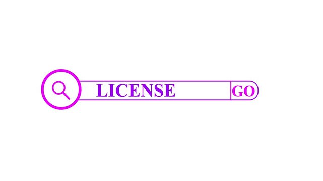 business hand clicking license button on search toolbar with vintage style effect 4k