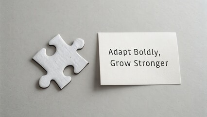 Puzzle piece beside a card with a motivational message