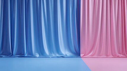 Soft Satin Texture Blue Pink Blend