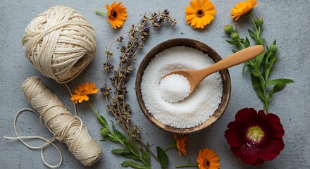 Natural dye mordant process natural ingredients for homemade bath salts and aromatherapy