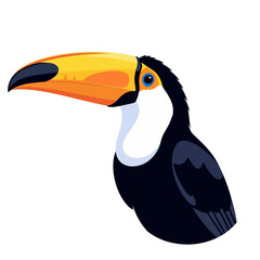 Naklejka premium Colorful Toucan Bird Vector Illustration on White Background