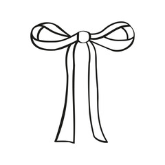 Hand drawn vector illustration of a bow. Doodle decorative bow 