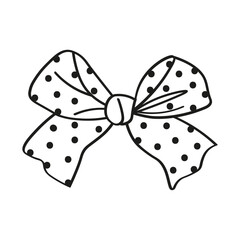 Decorative hand drawn bow-knot. Doodle decorative element for presents