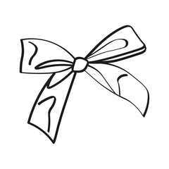 Decorative hand drawn bow-knot. Doodle decorative element for holiday