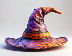 halloween witch hat isolated on white background