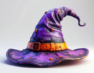 halloween witch hat isolated on white background