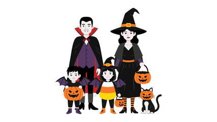 Halloween Family Portrait: A spooky family dressed in creative halloween costumes, full of spooky fun!