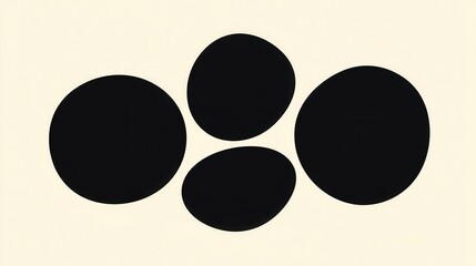 Abstract Black Ellipses on White