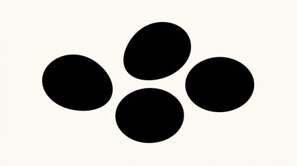 Black Ellipse Trio Minimalist Art Print