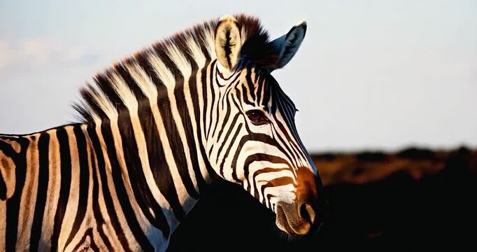 Zebra profile portrait
