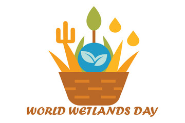 World Wetlands Day Reed Basket Vector – Wetland Benefits and Ecosystem Services
