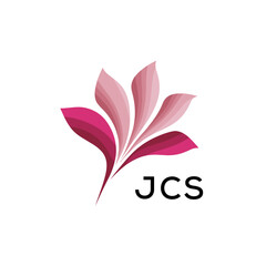 Modern Pink Leaf Logo Vector, JCS Later Logo, Gradient Petal Logo Concept, Creative Minimal Nature Logo, 
