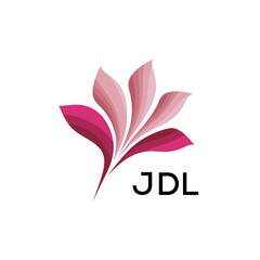 Fototapeta premium Modern Pink Leaf Logo Vector, JDL Later Logo, Gradient Petal Logo Concept, Creative Minimal Nature Logo,JDL floral, abstract, JDL logo, leaf, petal, JDL pink, gradient, JDL design, icon, vector, JD
