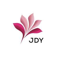 Modern Pink Leaf Logo Vector, JDY Later Logo, Gradient Petal Logo Concept, Creative Minimal Nature Logo, 
